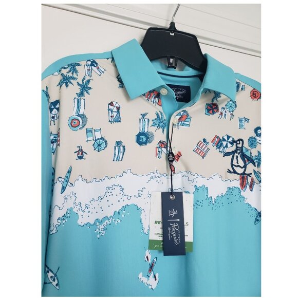 Mens Penguin golf shirt beach vibes size small BNWT - Picture 11 of 12